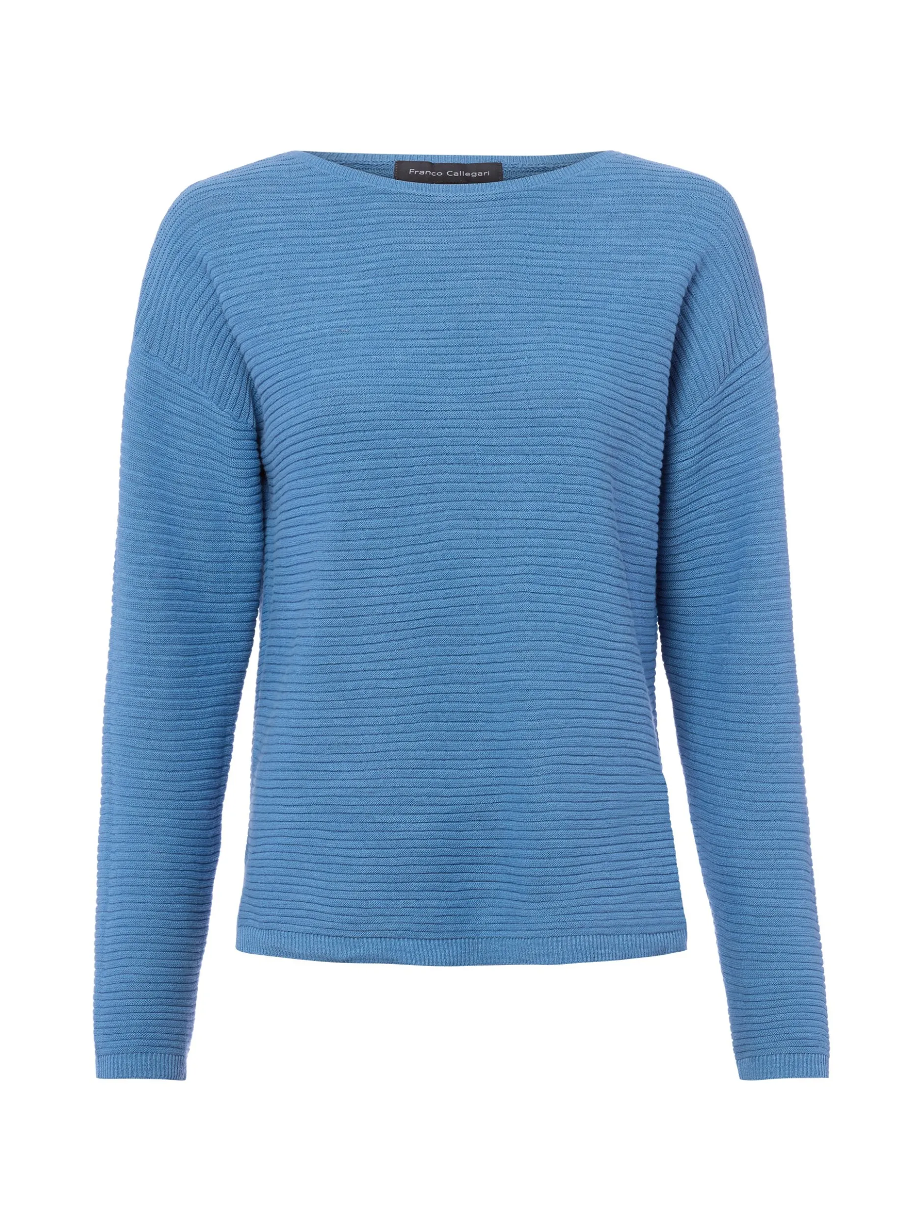 Franco Callegari Damen Strickpullover mit Leinen in blau