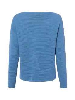 Franco Callegari Damen Strickpullover mit Leinen in blau