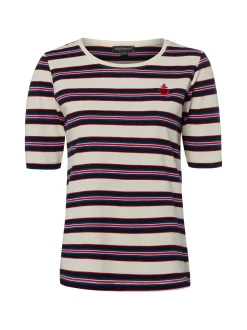 Franco Callegari Damen T-Shirt in marine ecru