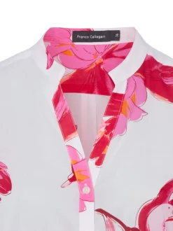 Franco Callegari Damen Tunikabluse in weiß pink