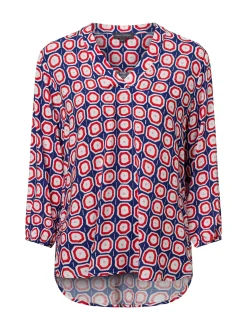 Franco Callegari Damen Tunikabluse - Lola in blau rot
