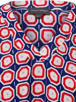 Franco Callegari Damen Tunikabluse - Lola in blau rot
