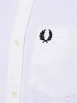 Fred Perry Herren Baumwollhemd in weiß - Ärmel: langarm