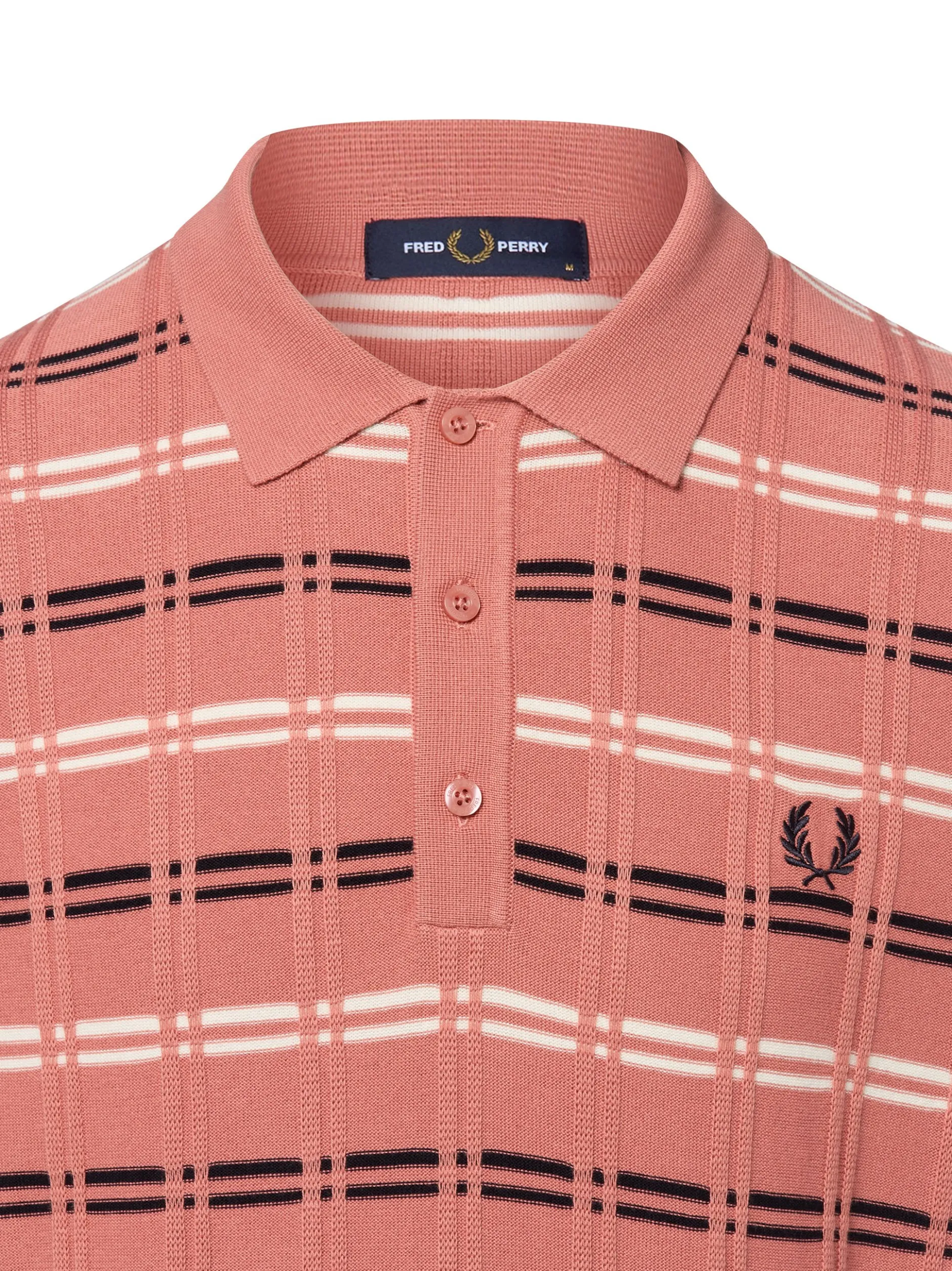 Fred Perry Herren Poloshirt in altrosa mehrfarbig