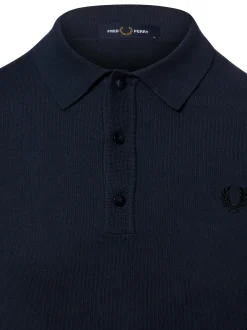 Fred Perry Herren Strick-Poloshirt in marine