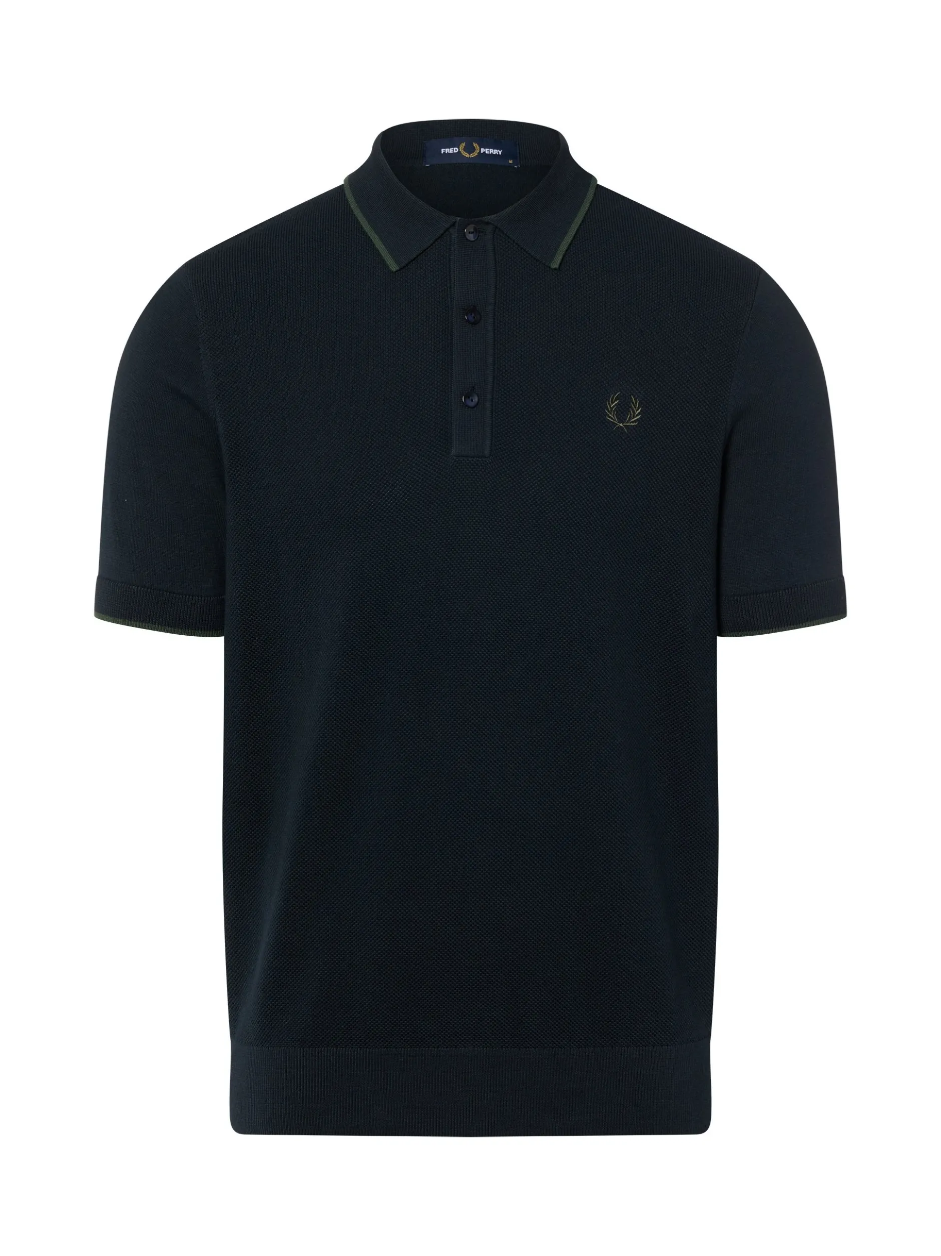 Fred Perry Herren Strickshirt in marine - Ärmel: kurzarm