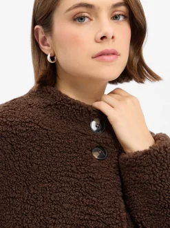 Fuchs Schmitt Damen Teddyfell-Jacke in schoko