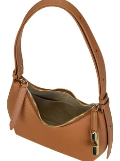 Furla Damen Schultertasche - Goccia Shoulder Bag in cognac