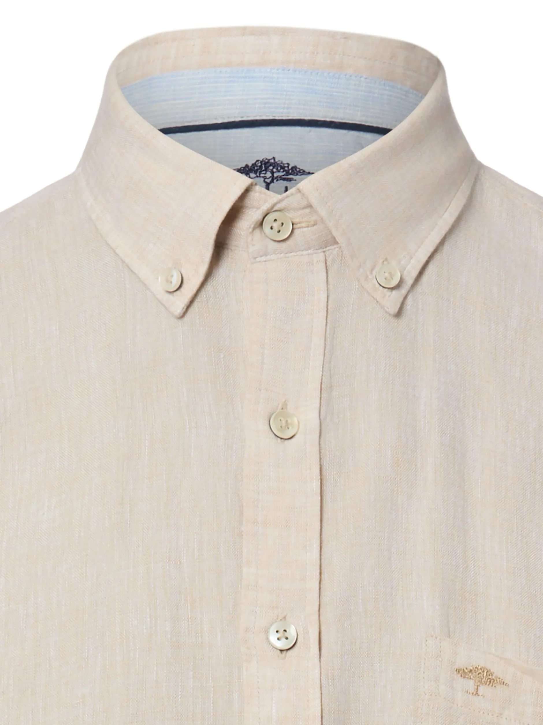 Fynch-Hatton Herren Leinenhemd in beige - Ärmel: langarm