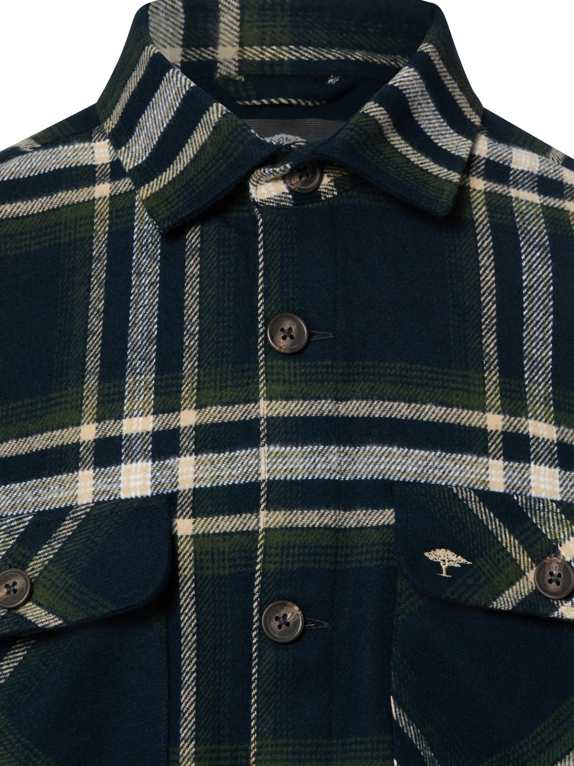 Fynch-Hatton Herren Overshirt in marine oliv