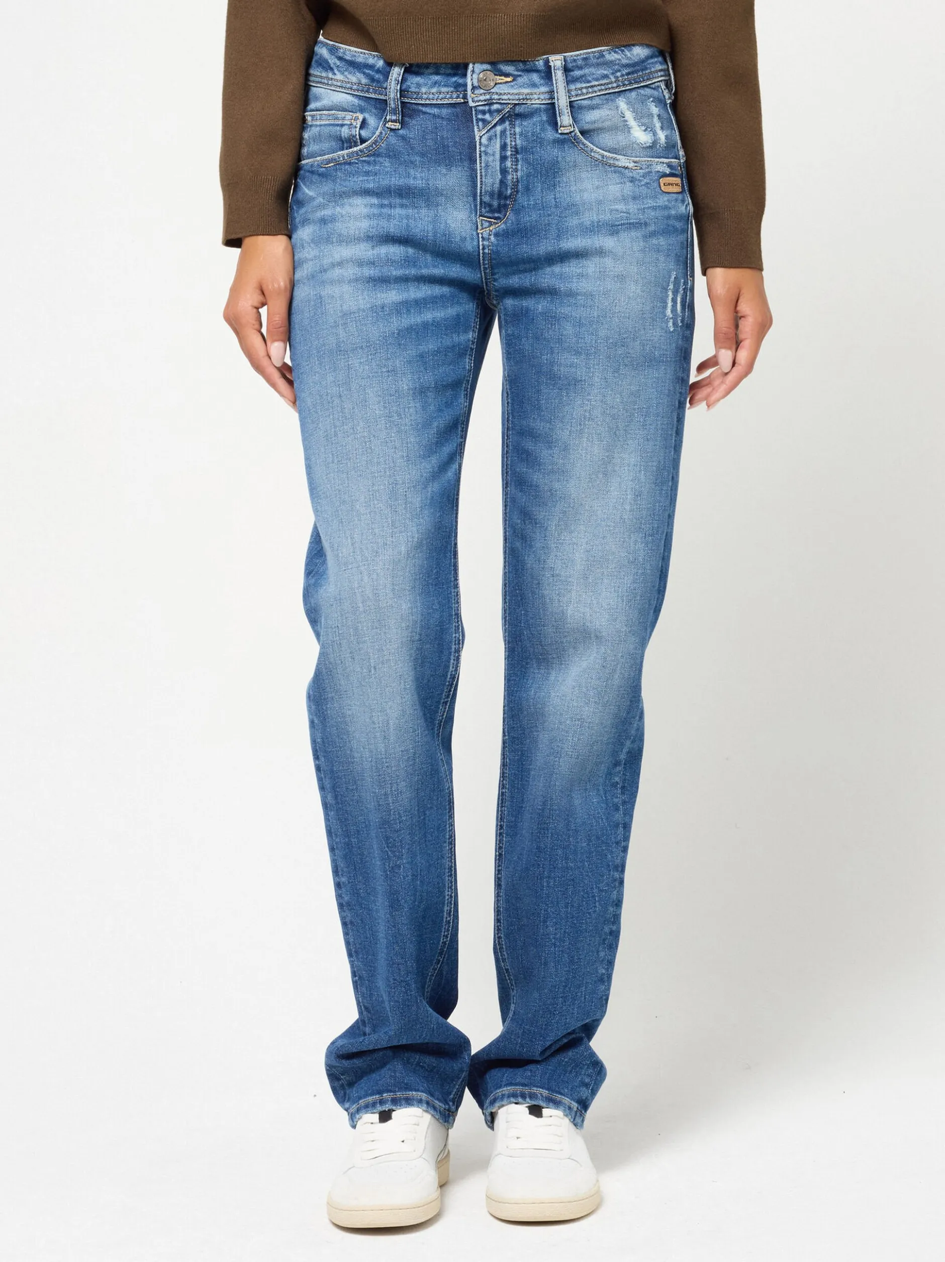 GANG Damen Jeans - 94AMELIE STRAIGHT in blau