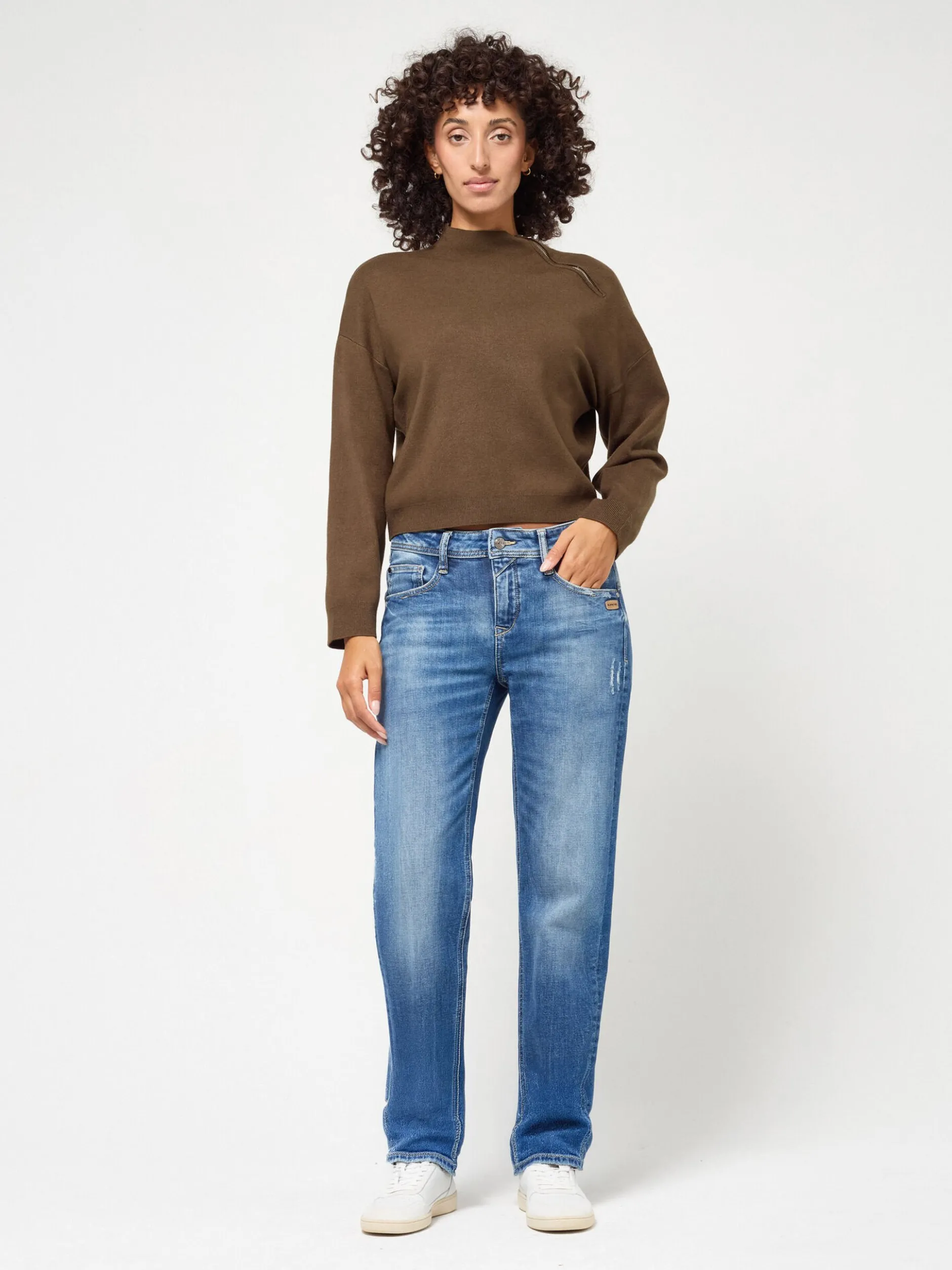 GANG Damen Jeans - 94AMELIE STRAIGHT in blau