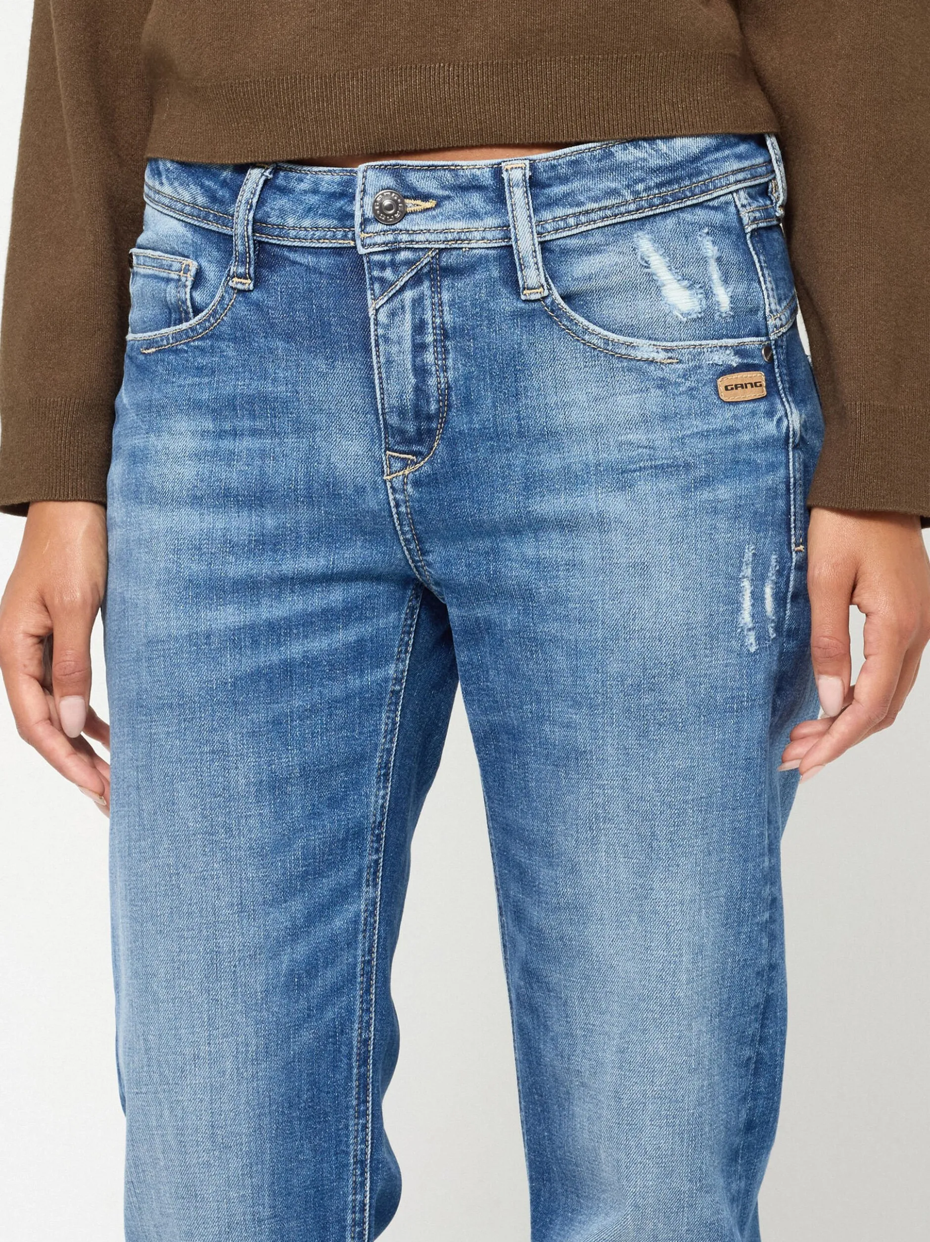 GANG Damen Jeans - 94AMELIE STRAIGHT in blau