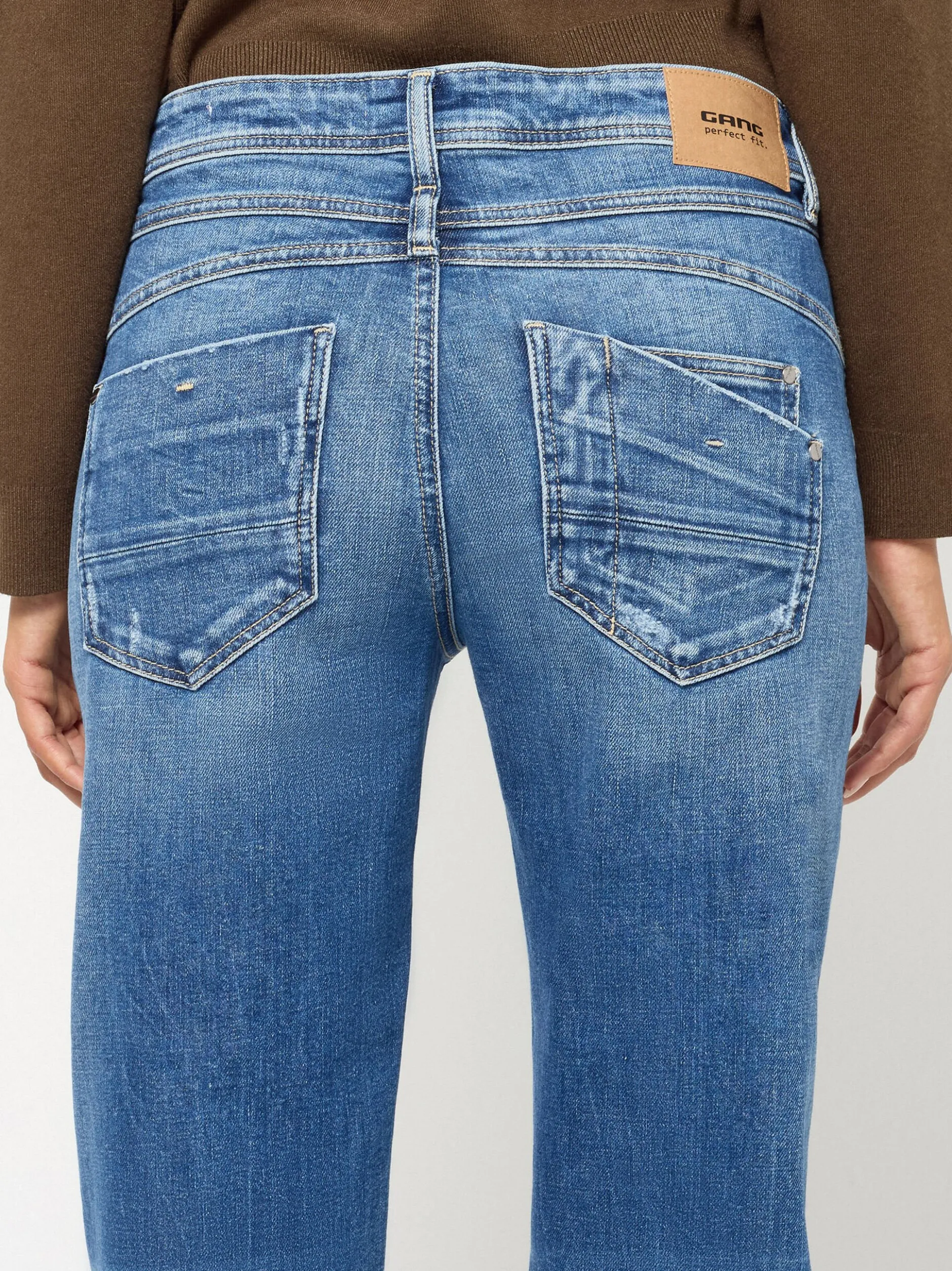 GANG Damen Jeans - 94AMELIE STRAIGHT in blau