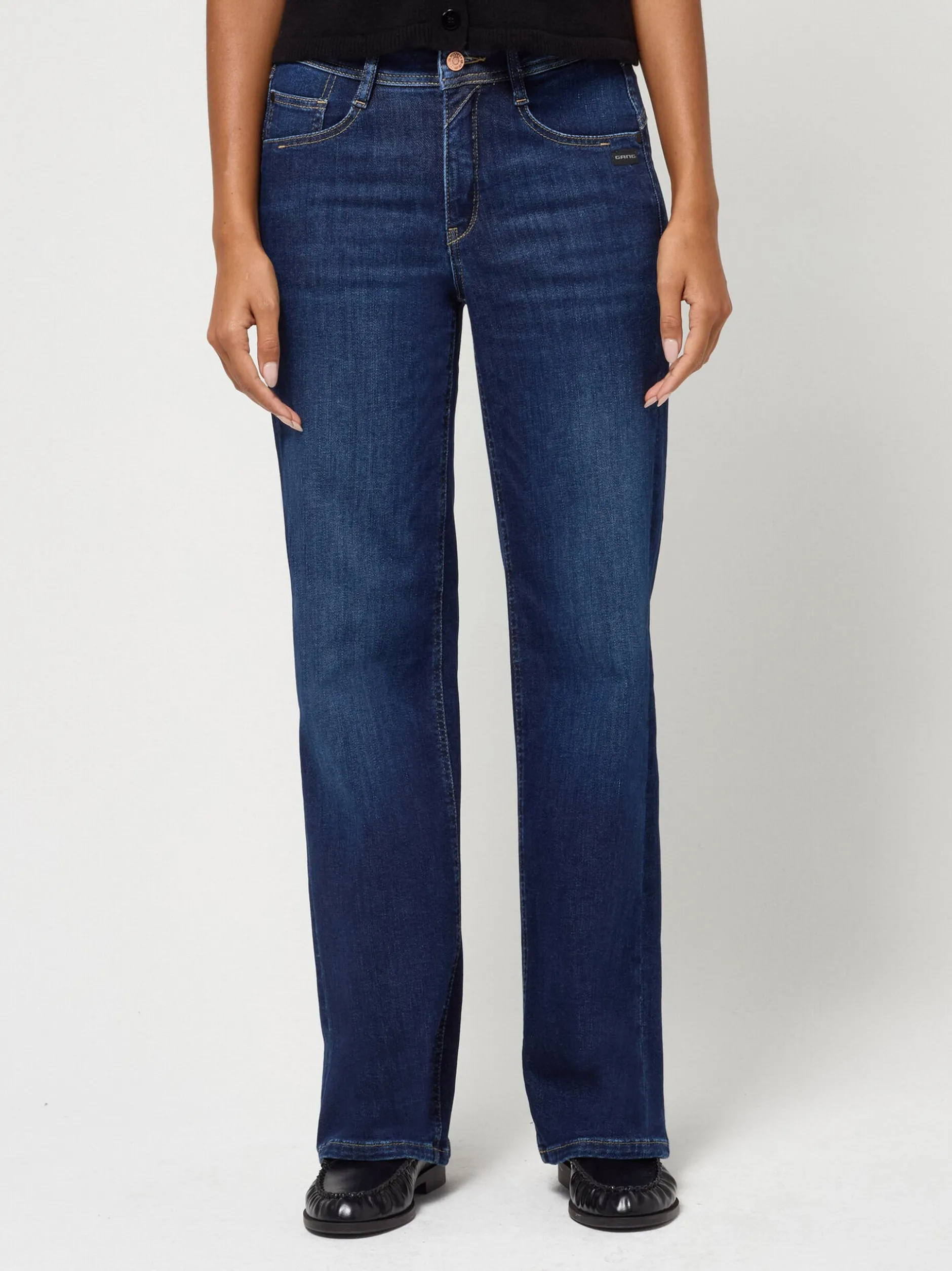GANG Damen Jeans - 94AMELIE WIDE in blau - Länge: lang