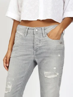 GANG Damen Jeans - 94NICA CROPPED in grau