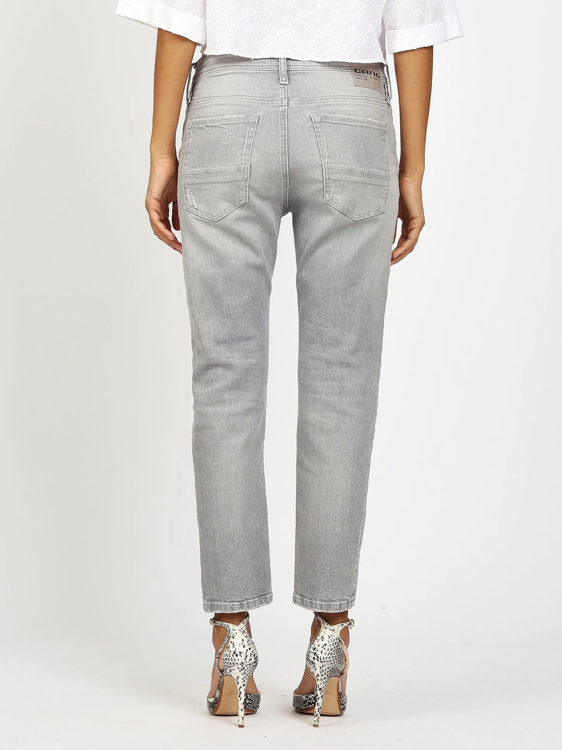 GANG Damen Jeans - 94NICA CROPPED in grau
