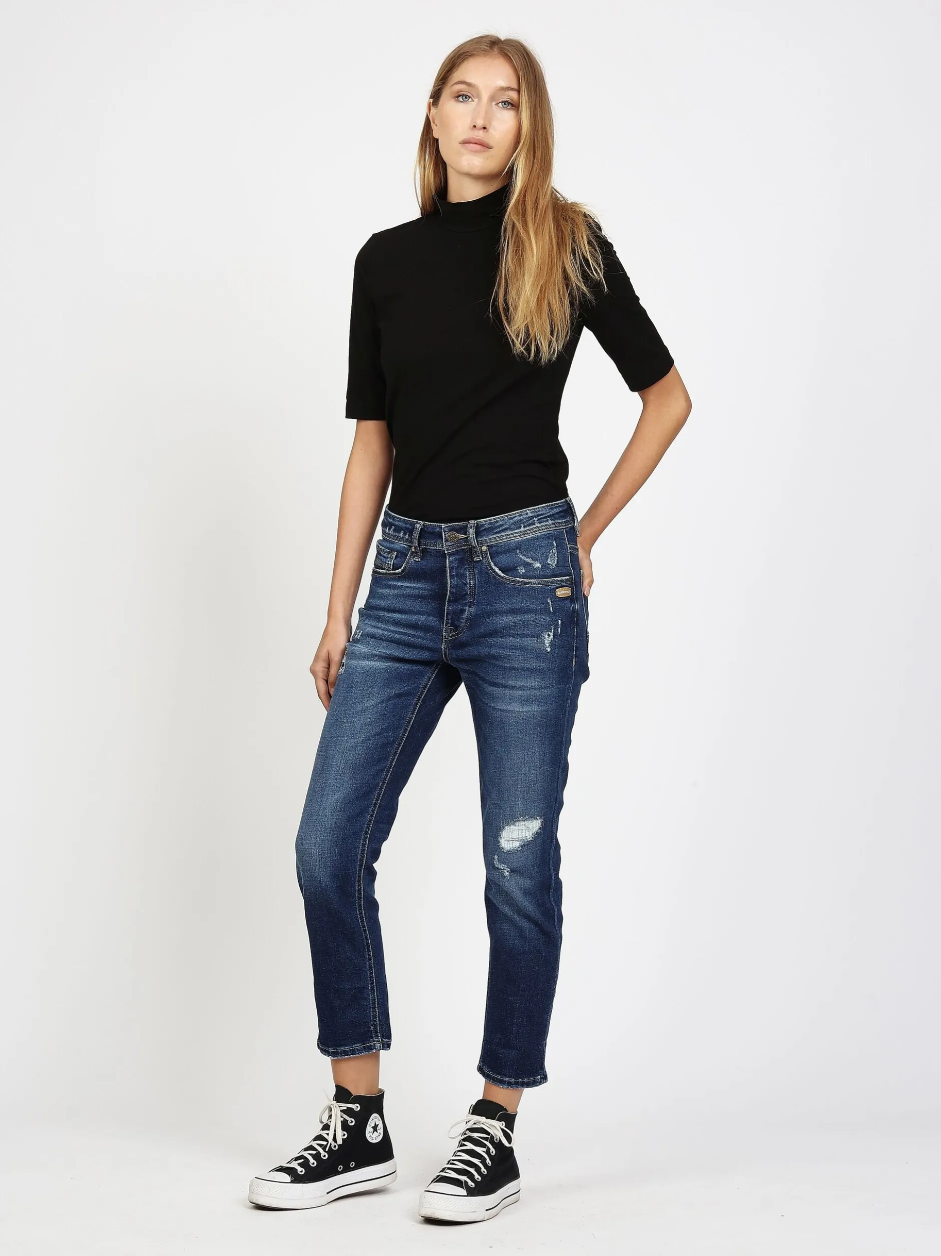 GANG Damen Jeans - 94NICA CROPPED in blau