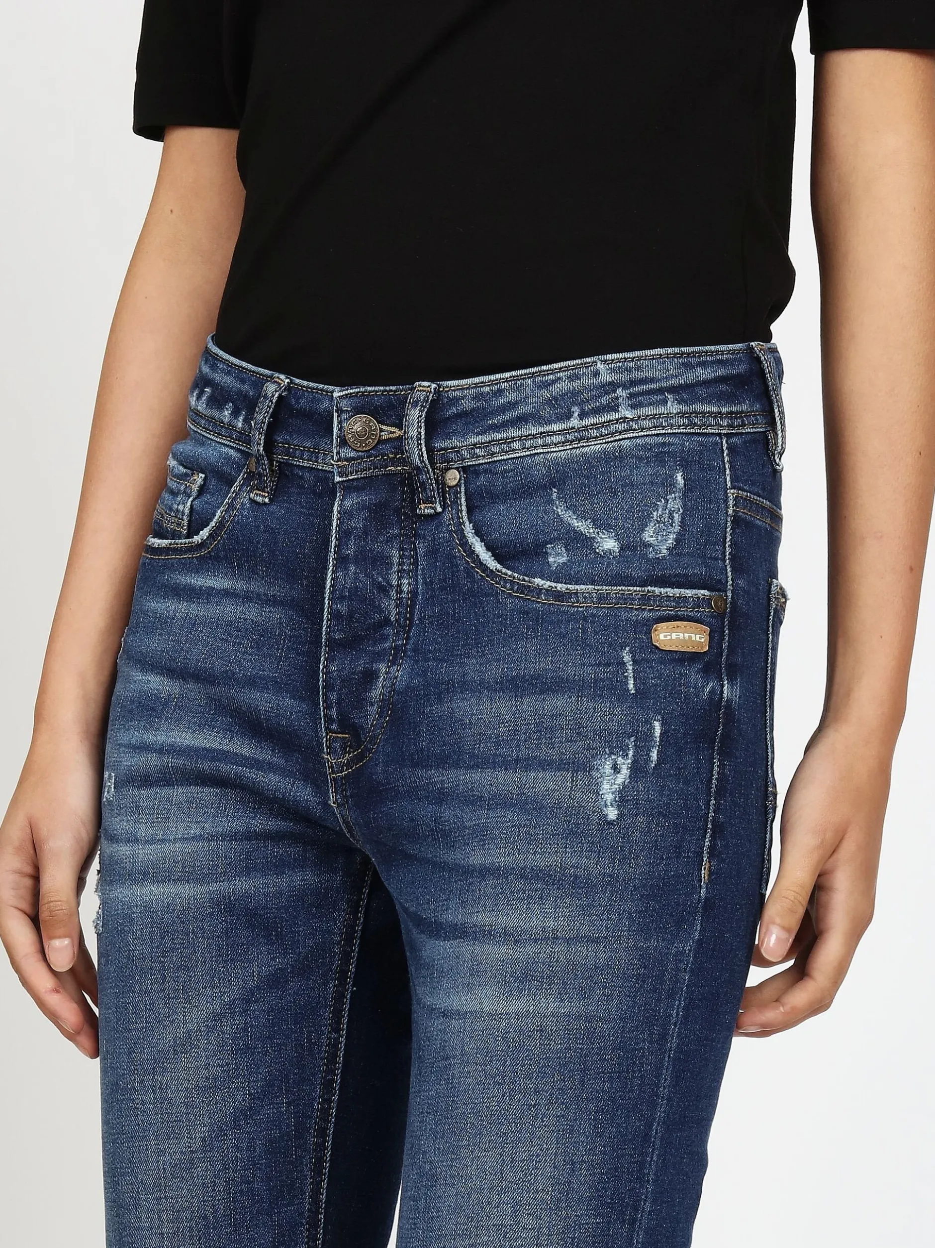 GANG Damen Jeans - 94NICA CROPPED in blau