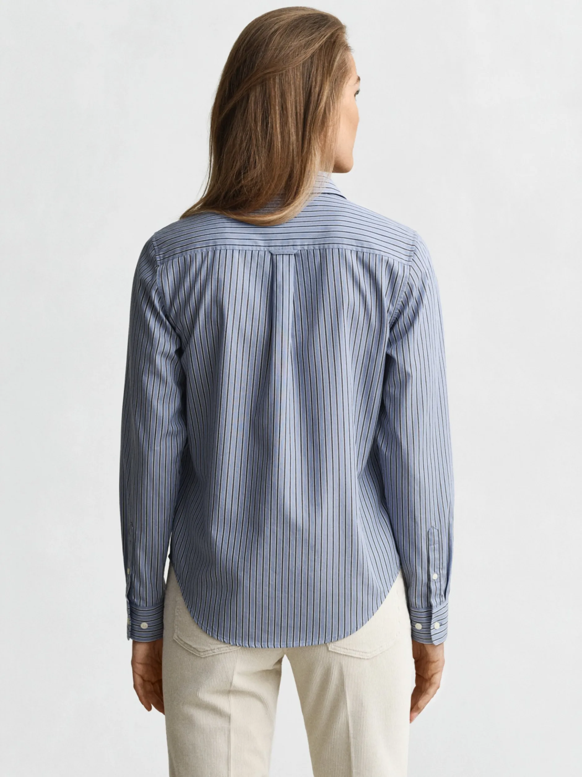 Gant Damen Bluse in blau ecru - Ausschnitt: Kent