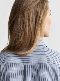 Gant Damen Bluse in blau ecru - Ausschnitt: Kent