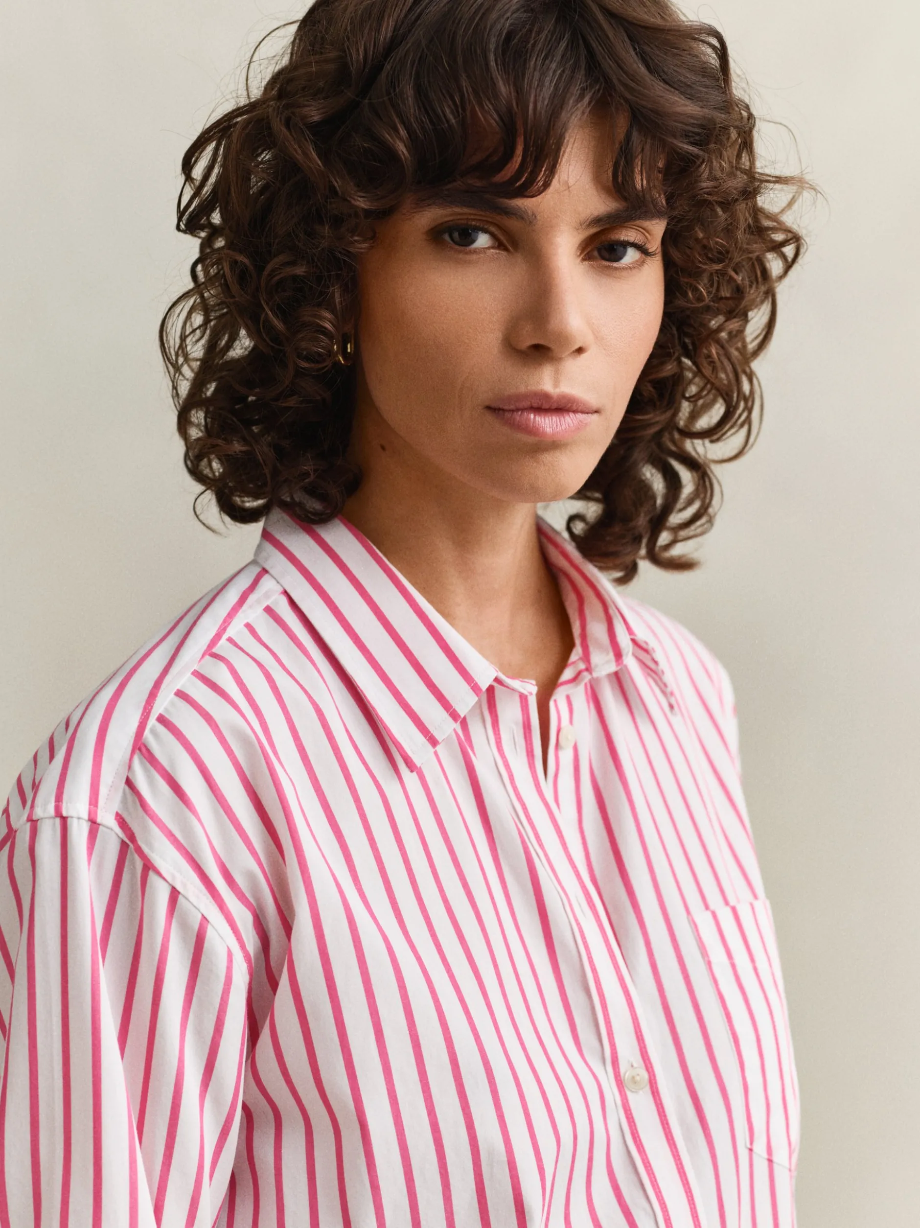 Gant Damen Hemdbluse in fuchsia weiß - Ärmel: langarm