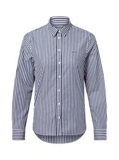 Gant Damen Hemdbluse in marine weiß - Ärmel: langarm