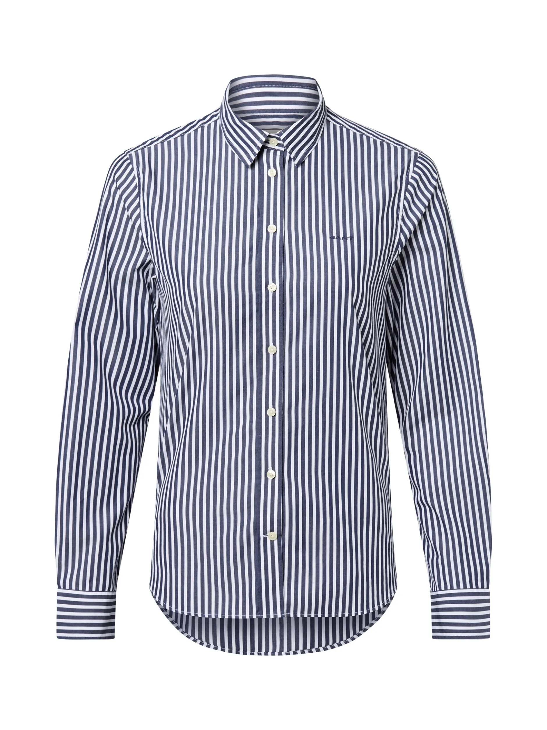 Gant Damen Hemdbluse in marine weiß - Ärmel: langarm