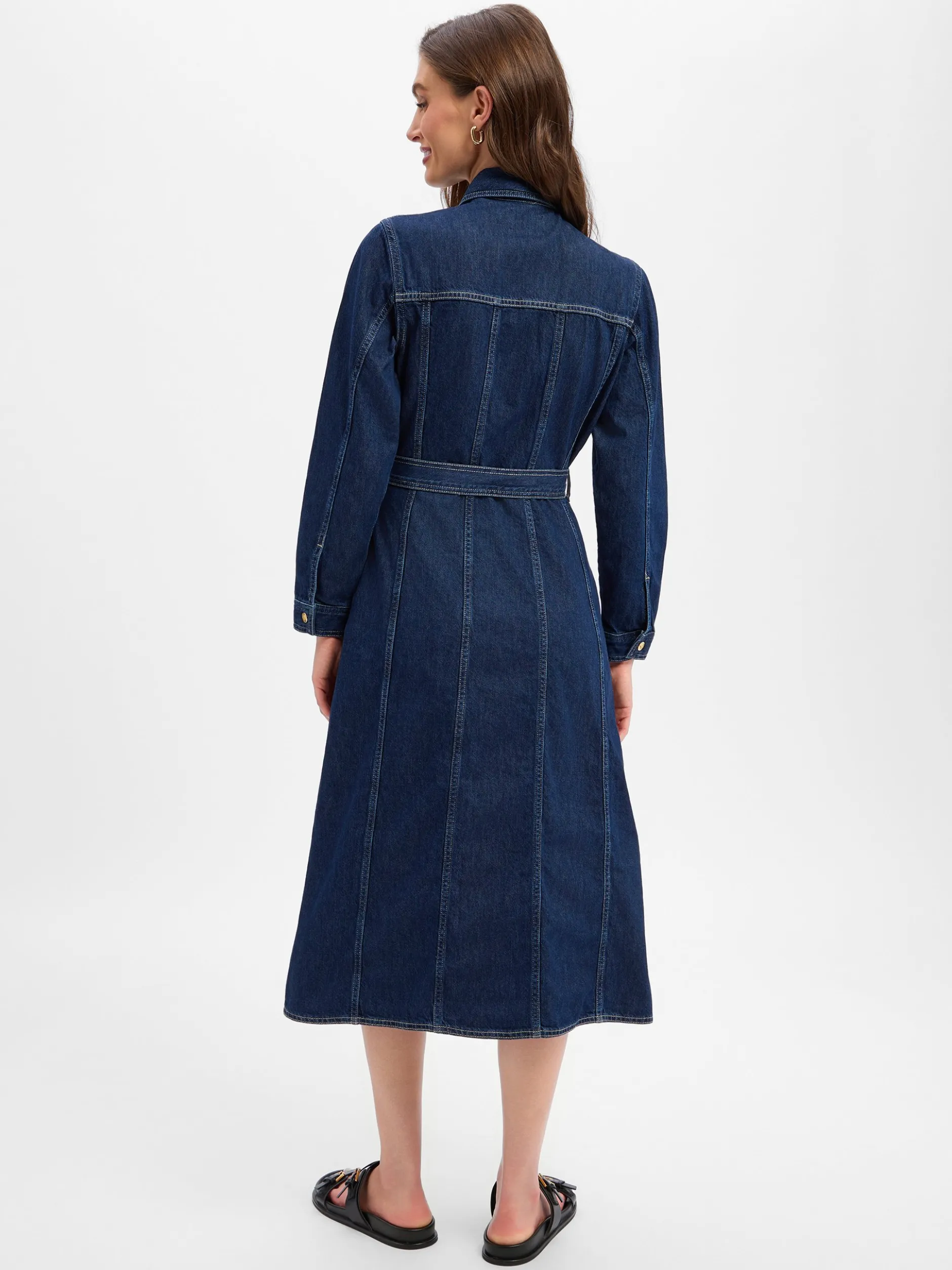 Gant Damen Jeanskleid in medium stone - Ärmel: langarm