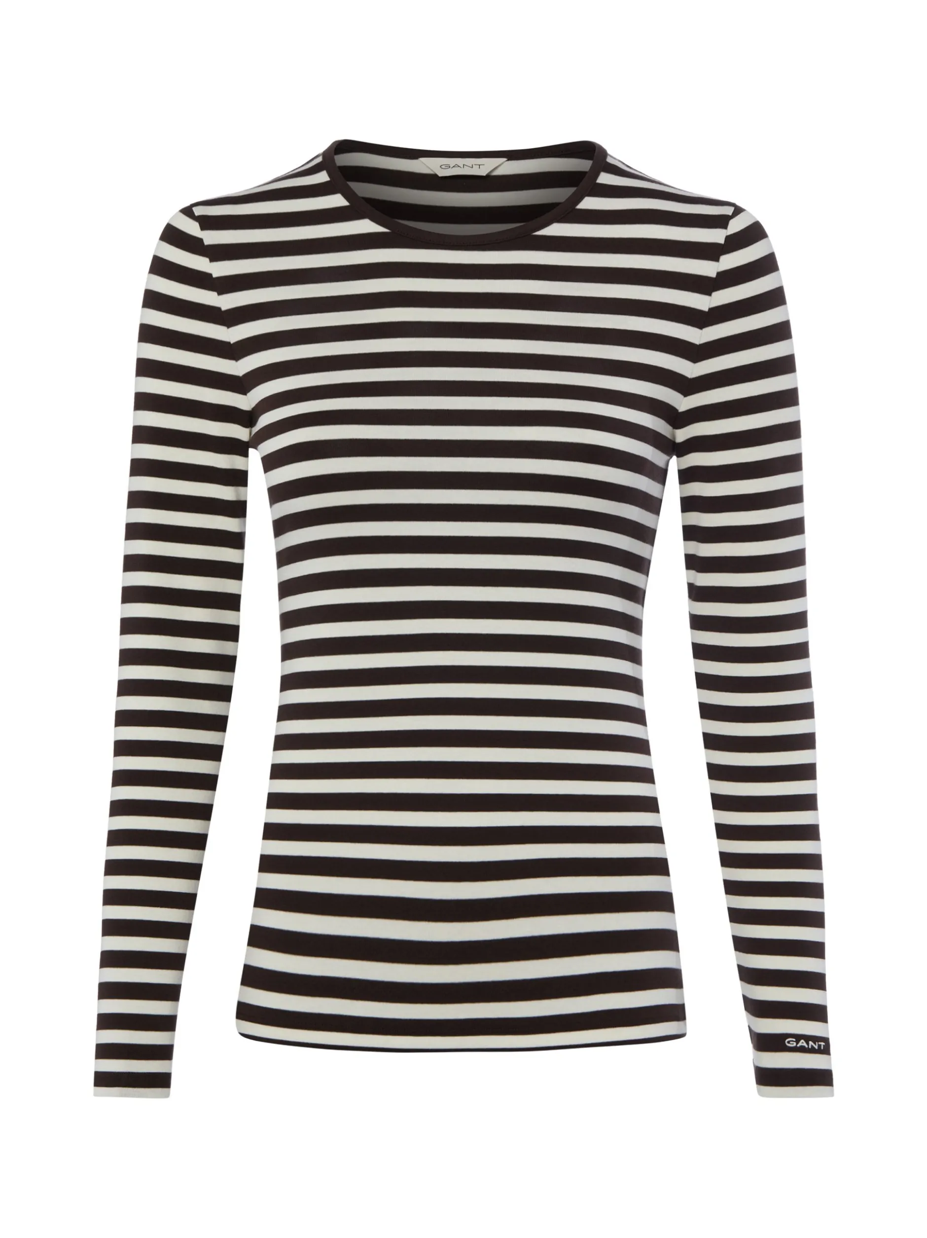 Gant Damen Langarmshirt in schoko ecru - Ärmel: langarm
