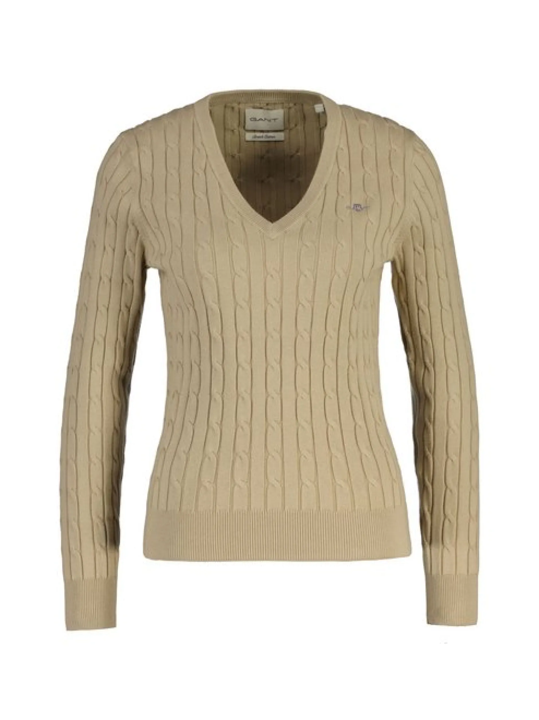 Gant Damen Strickpullover in beige - Ärmel: langarm