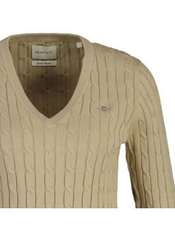 Gant Damen Strickpullover in beige - Ärmel: langarm
