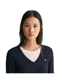 Gant Damen Strickpullover in blau - Ärmel: langarm