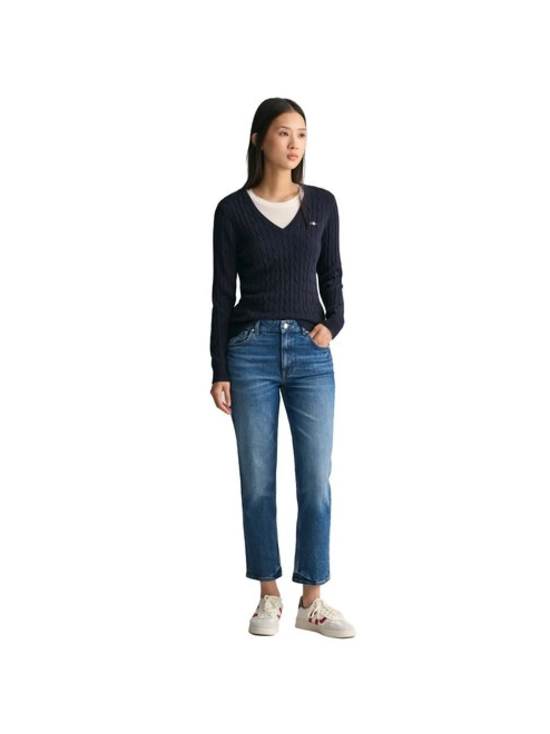 Gant Damen Strickpullover in blau - Ärmel: langarm