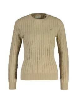 Gant Damen Strickpullover in beige - Ärmel: langarm
