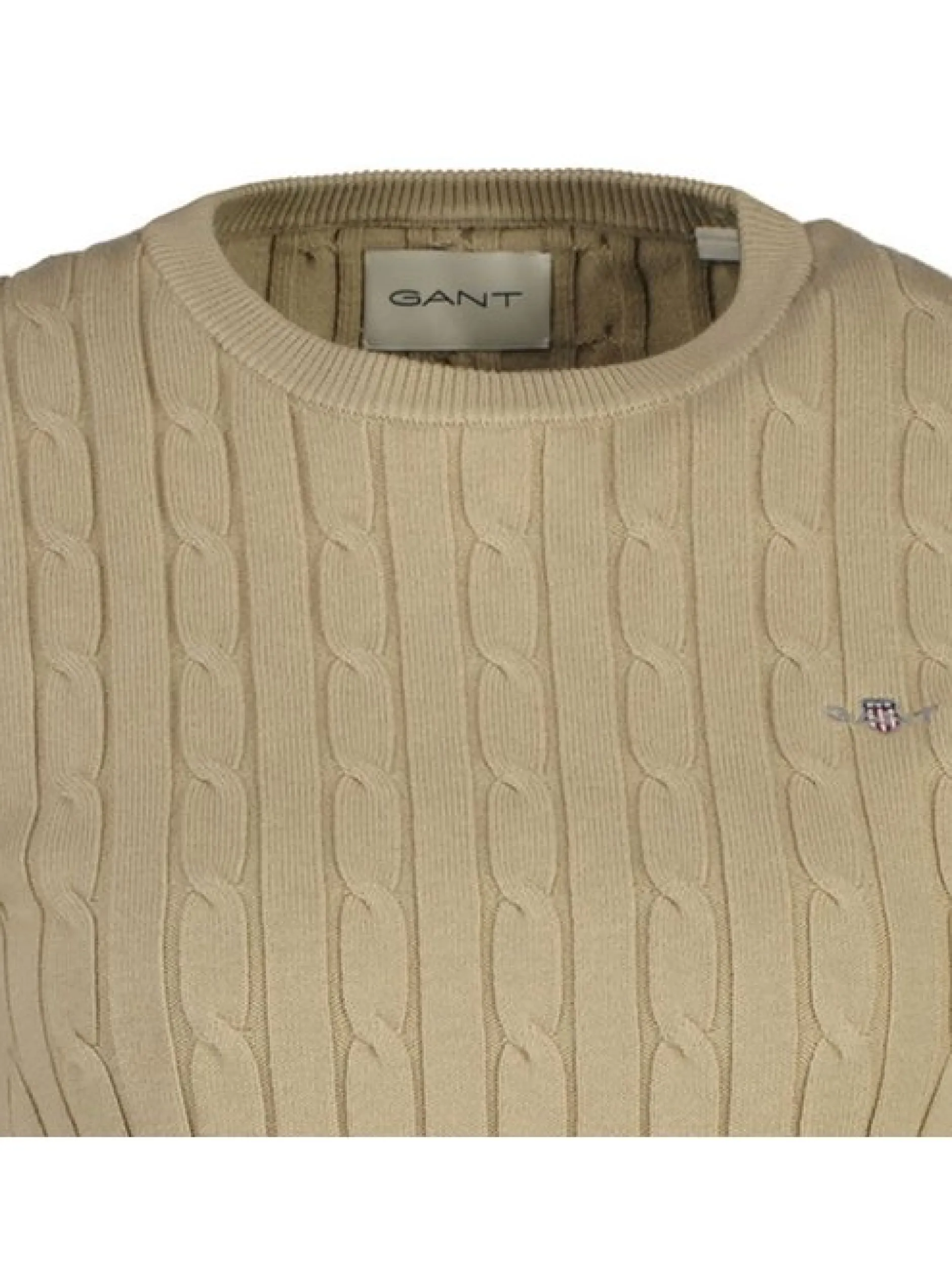 Gant Damen Strickpullover in beige - Ärmel: langarm