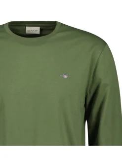 Gant Herren Longsleeve in grün - Ausschnitt: Rundhals