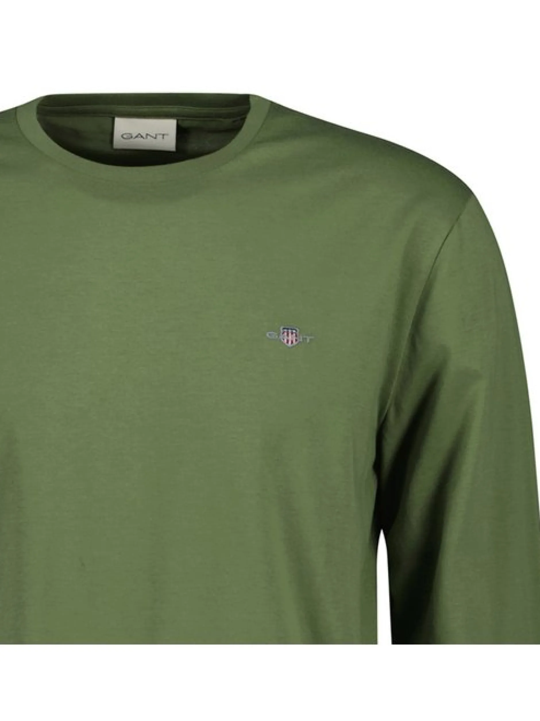 Gant Herren Longsleeve in grün - Ausschnitt: Rundhals