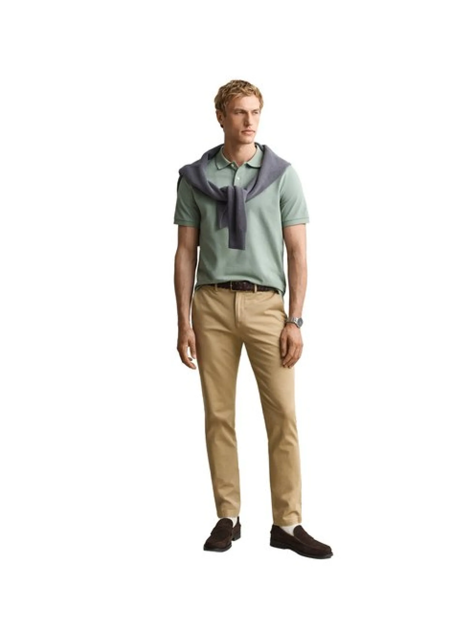 Gant Herren Poloshirt 1er Pack in grün - Ärmel: kurzarm