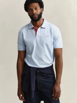 Gant Herren Poloshirt in hellblau - Ärmel: kurzarm