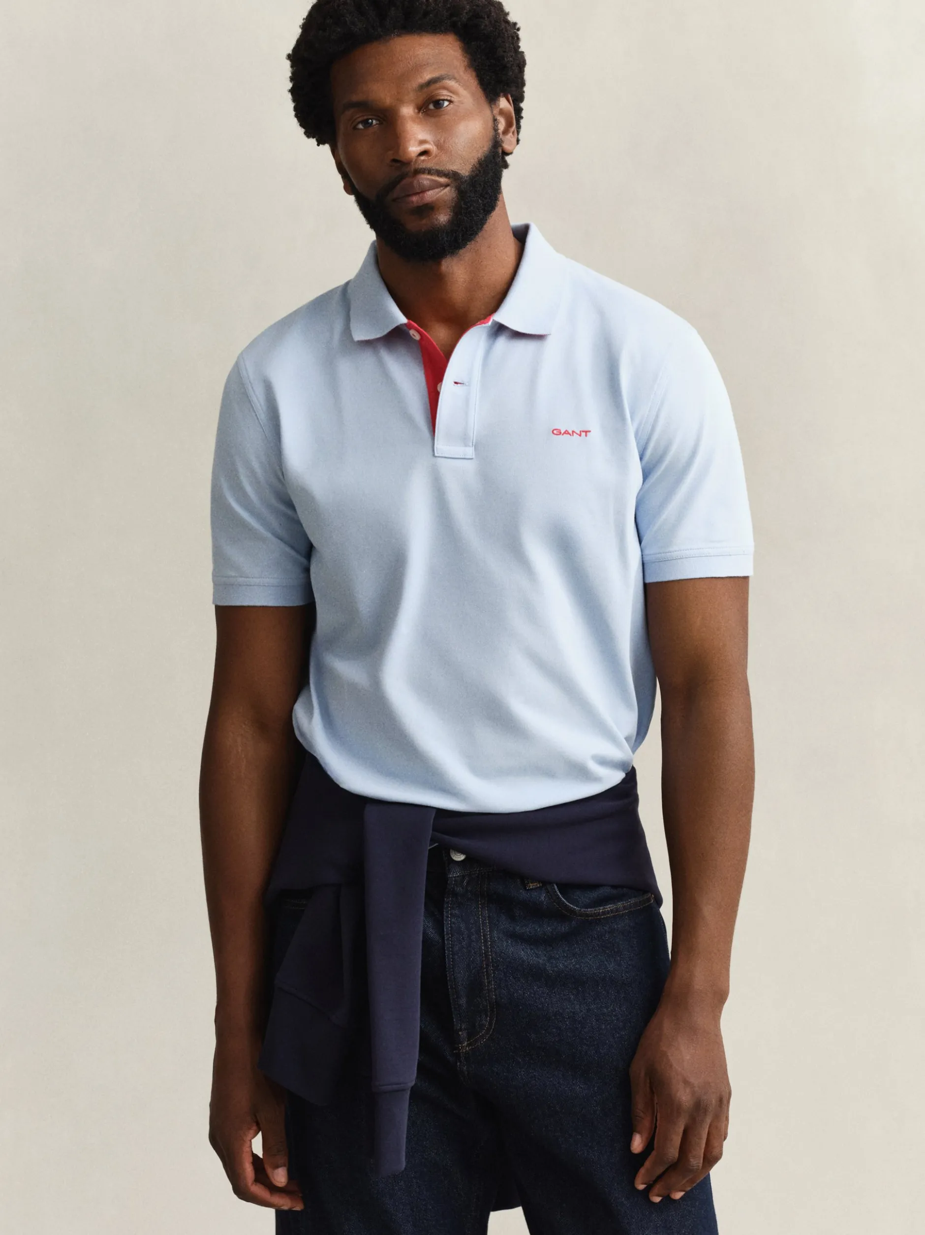 Gant Herren Poloshirt in hellblau - Ärmel: kurzarm