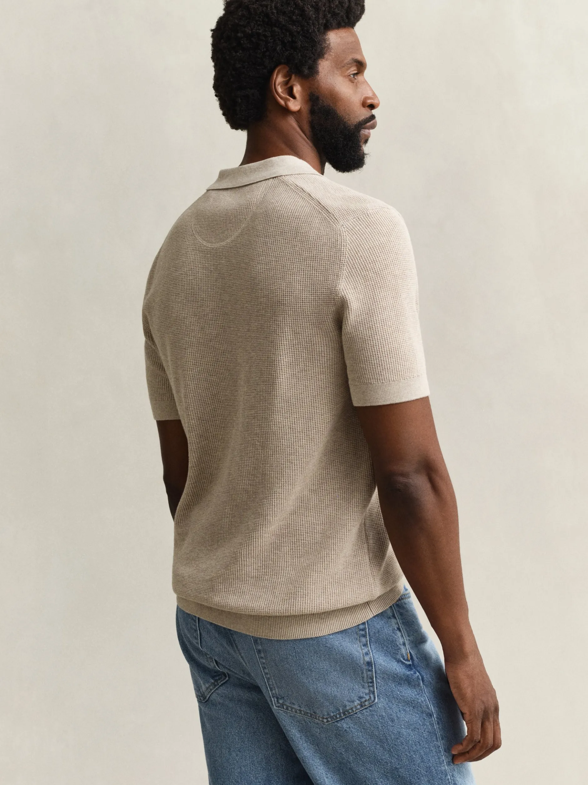Gant Herren Poloshirt in melange - Ärmel: kurzarm