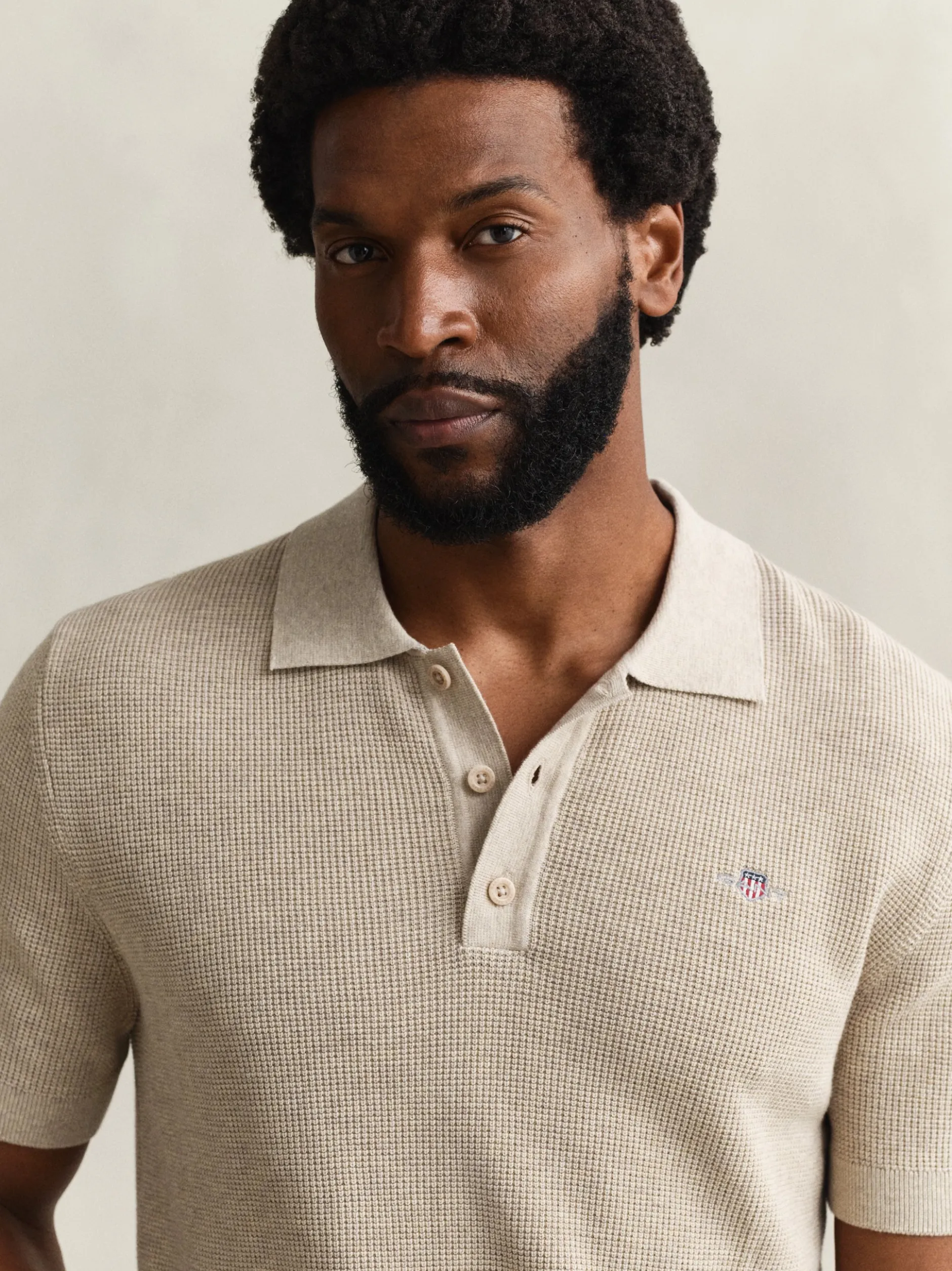 Gant Herren Poloshirt in melange - Ärmel: kurzarm