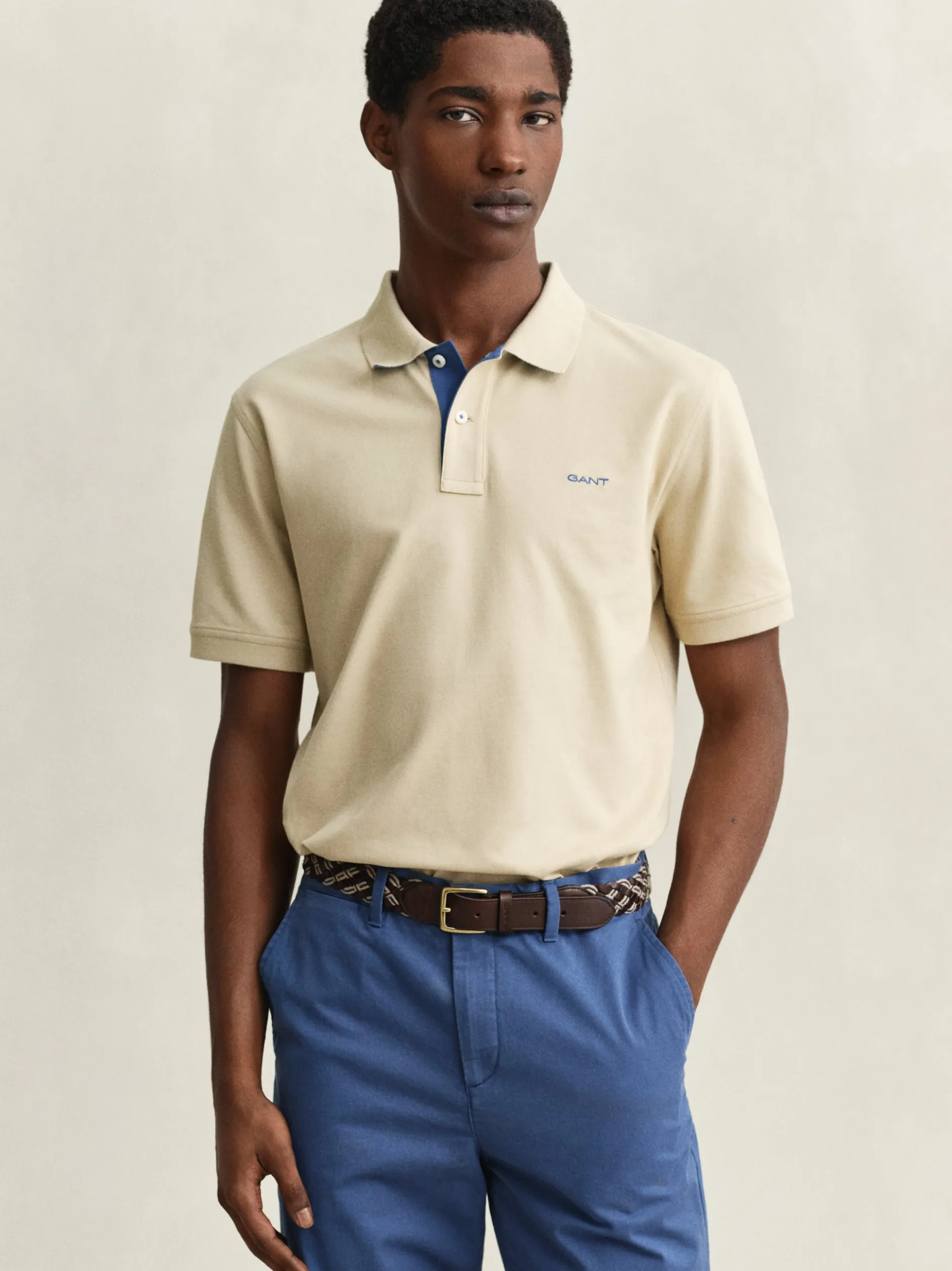 Gant Herren Poloshirt in melange - Ärmel: kurzarm