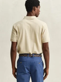 Gant Herren Poloshirt in melange - Ärmel: kurzarm