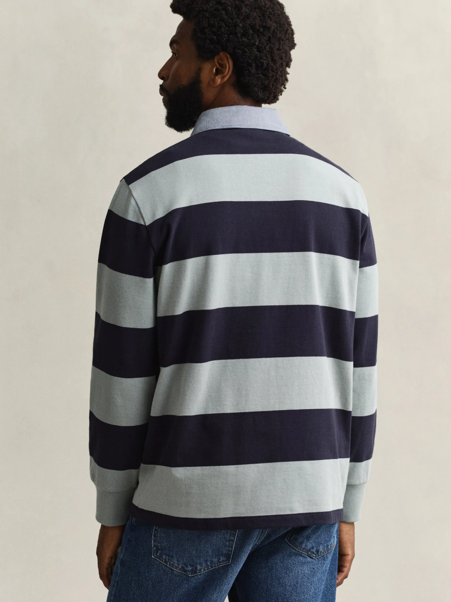 Gant Herren Poloshirt in mint marine - Ärmel: langarm