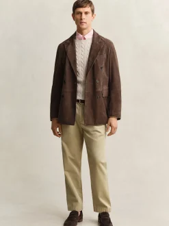 Gant Herren Pullover in kitt - Ausschnitt: Rundhals