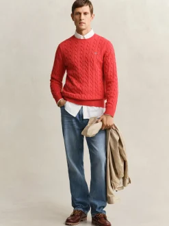 Gant Herren Pullover in rot - Ausschnitt: Rundhals