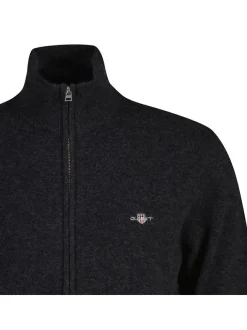 Gant Herren Strickjacke in anthrazit - Ärmel: langarm