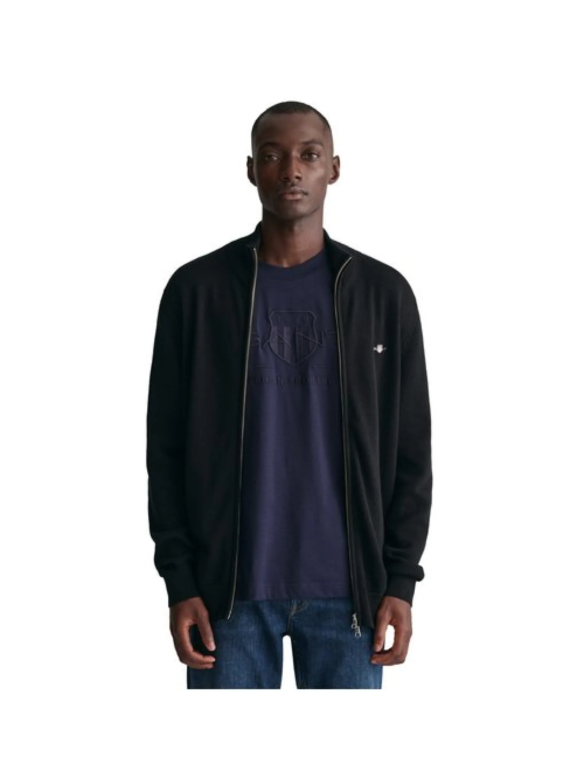 Gant Herren Strickjacke in schwarz - Ärmel: langarm